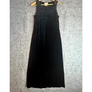 Vintage Karin Stevens Dress 12 Black Velvet Whimsigoth Dark Fairy 90s‎ Noir
